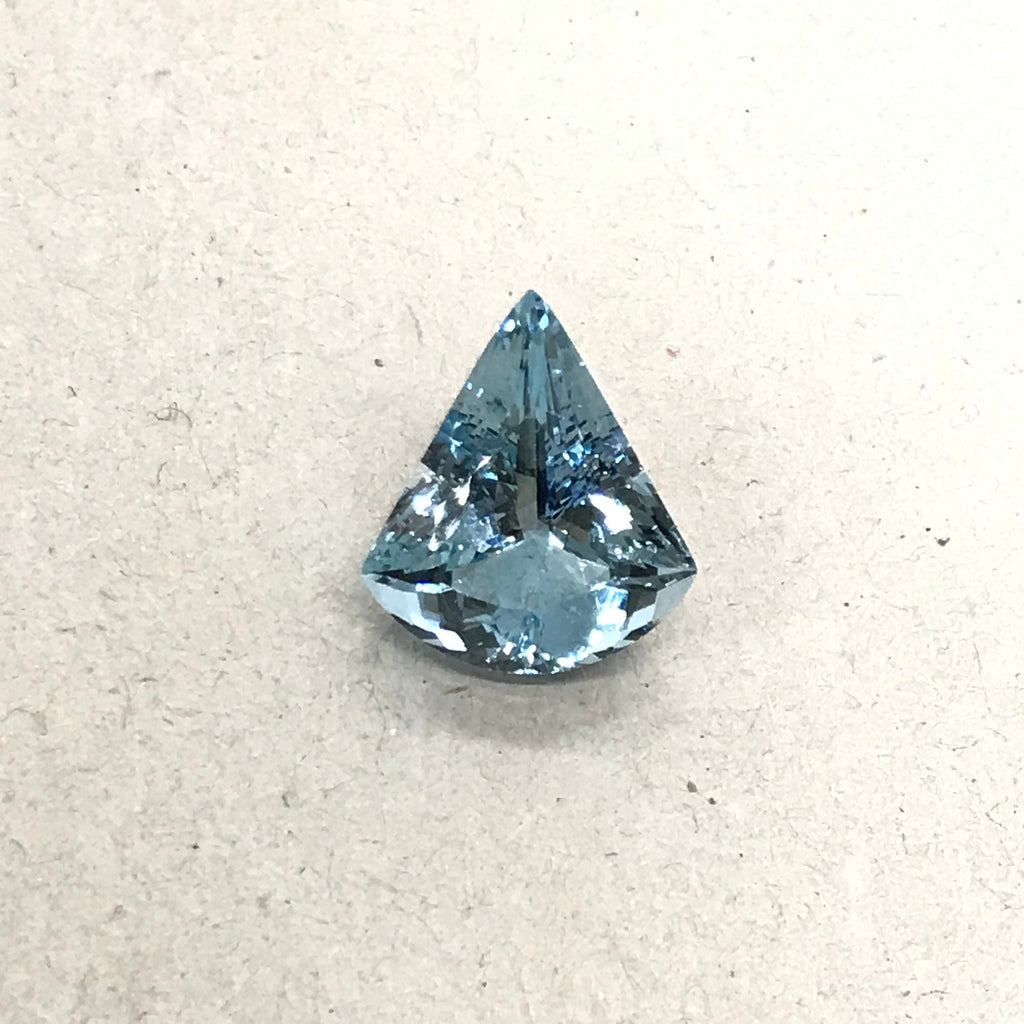 Natural Aquamarine FANCY Trillion  PAIR (2 PC), , Most Creative. Fine Facetting,Light Blue (# G00041)
