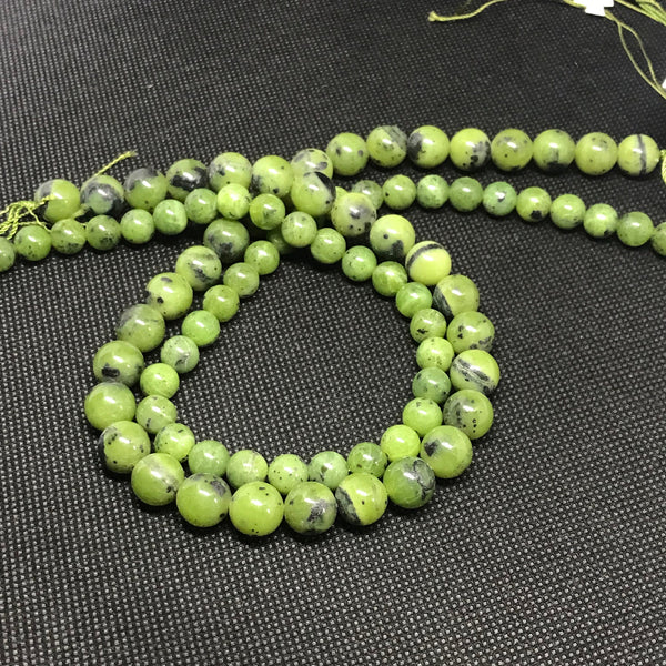 Natural Canadian Jade Beads, 8mm & 10mm Round ,Jade Necklace /Bracelet, Gemstone Beads Gift For Women, 16Inch,(#39)