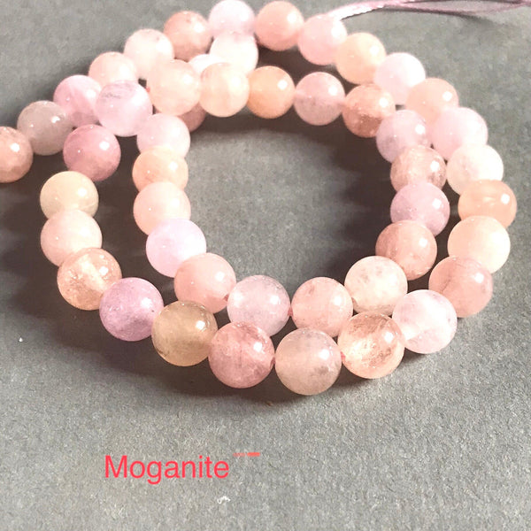 8mm Natural Morganite & pink Aquamarine Beads,Beaded Necklace,Smooth Gemstone Bead,Gift For Women, 16 Inch Strand, Multi Gemstone Bead(# 33)