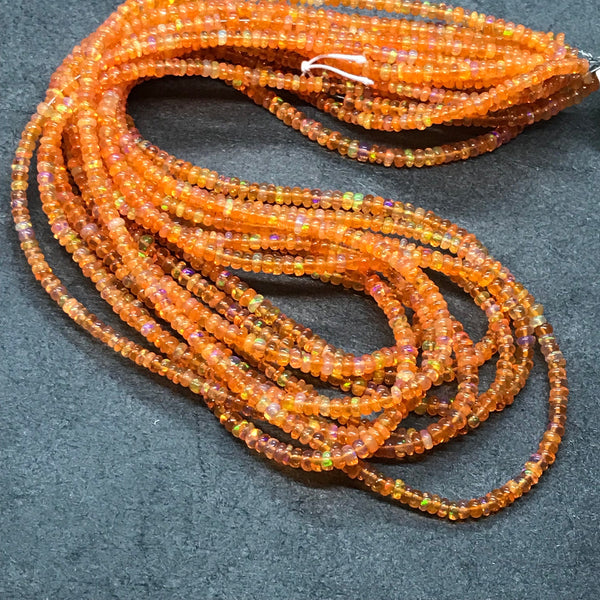 AAA Orange Fire Opal Beads,Smooth Beads,Natural Ethiopian opal Rondelle Beads,Opal Gemstone Beads For jewelry Making,3.3mm appx 16 Inch#1374