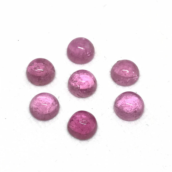 Rubellite Tourmaline Cabochons, AAA Pink Tourmaline Gemstone For Ring, 9MM Round Tourmaline For Jewelry Making, October Birthstone(# G00107)