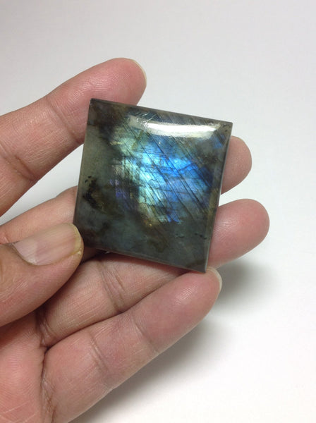 Labrodotite Square cab Cts.126.60 AAA quality 37.86 x 39.45 x H8 mm 100% Natural,Creative, one of a kind