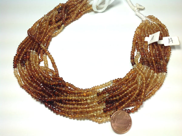 Hesonite Rondel plain shaded 3.5mm 14 inches 100% natural, earth mined