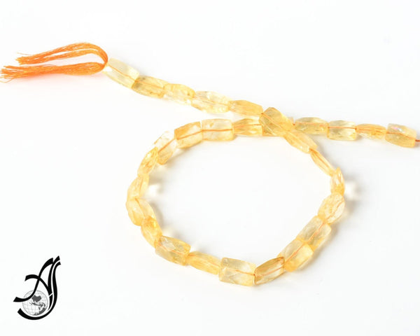 Citrine Octagon Faceted 8x11 to 8x15 mm appx.14 inch full strand,Yellow,streight drill