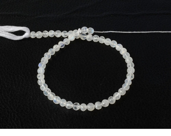 AAA Rainbow Moonstone Beads, Faceted 5mm Round Moonstone Beads, Gift For Women, Loose 10 Inch Bead Strand For Jewelry Making (#00170)