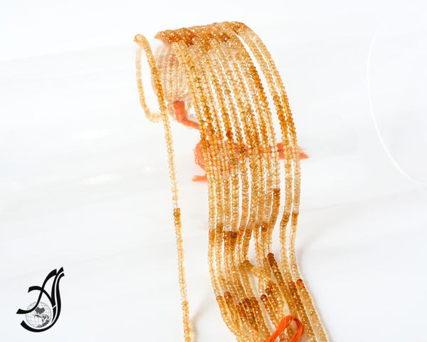 Citrine Roundale Shaded, Israeli Fact.4-AAA Best Quality4.5mm, 14 inch full strand,Yellow,Nice Lay out.