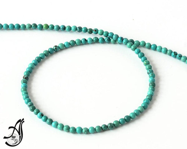 Turquoise Round Plain 2.7 mm 100% Natural earth mined, very creative