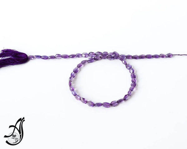 African Amethyst Oval Mani ( Oval) shape Faceted 7X9 mm appx., Purple, full strand 15 inch, Nice quality, transparency, (# 366)