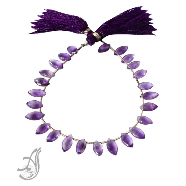 100% Natural Amethyst Beads, 5x10mm Marquise cut dark Purple Amethyst Gemstone For Jewelry, 8 Inch Freeform Amethyst Bead Strand Bracelet