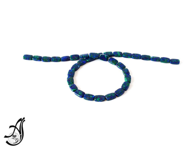 Azorite Rectangular shape 8x12 mm aapx ,Blue & Green togeather naturally, very creative,one of a kind. ( G-390) )
