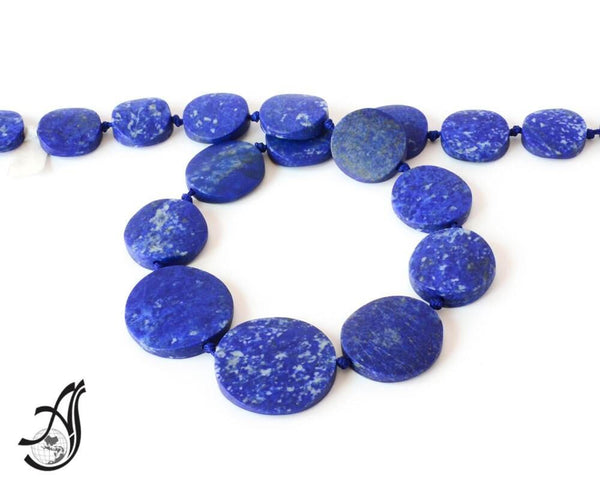 Lapis lazuli Coin Met finish 20 to 32 mm Exceptional. top Quality mm,16 inch ,blue color,100% Natural , best Color,Most creative,