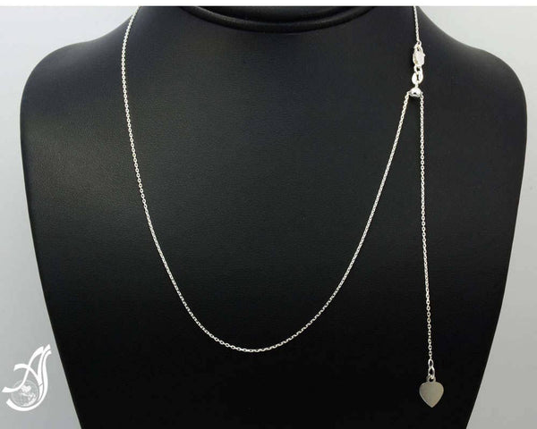 Heart Chain Necklace, Cable, Ball & Popcorn Chains For Men And woman,Sterling Silver Italian Chain For Necklace, Gift For Her, 14 to 22 inch