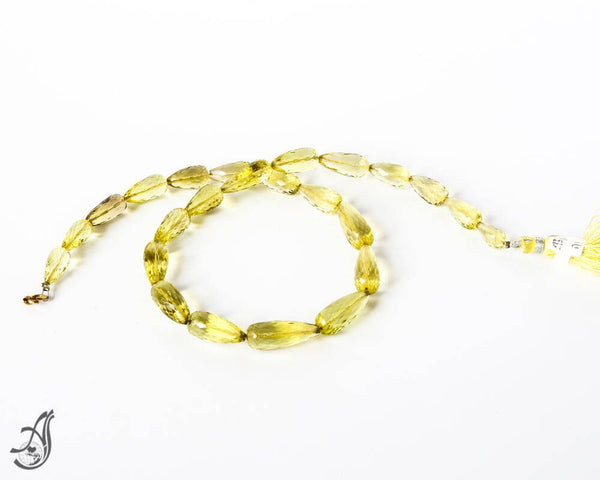 Lemon Citrine Briolet Faceted TopDrill 7 to 19mm Best Quality, Natural earth mined, 16 inch, Creative,Lemon Yellow.Exceptional,Full Luster.