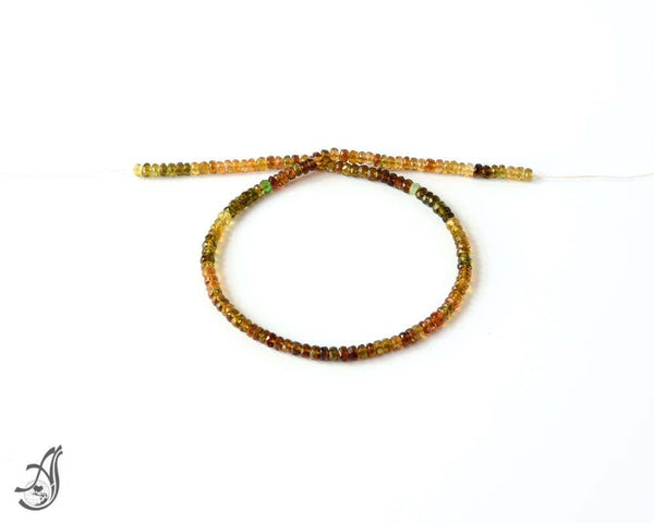 Tourmaline Petro Faceted Roundale appx4mm mm decent quality 14 inch full strand.One of a kind