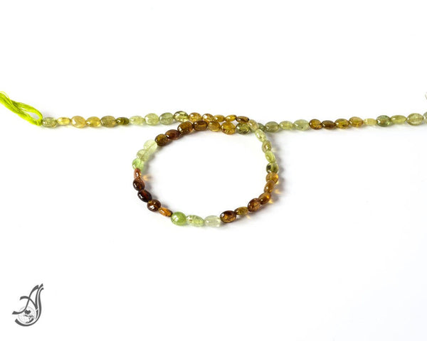 Grossular Garnet Oval Plain appx 6x8 mm Gem Quality,Brown , green ,15 inch 100% natural, Very creative.