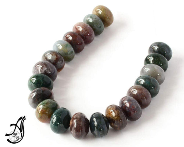 Bloodstone Rondele 15 mm 100% Natural earth mined, very creative, 8 inch length