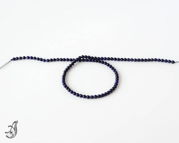 Lapis Lazuli 4mm Round Plain ,16 inch ,blue color, 100% Natural , best Color,Most creative,