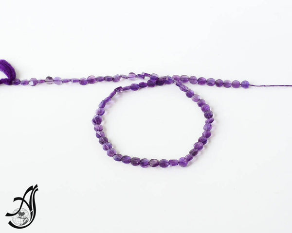 Amethyst Faceted Coin 5.5 to 6 mm appx.Fine Quality, calibrated, Purple,full strand 16 inch,AAA quality,perfect cut, Creative item