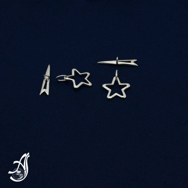 Silver toggle Star clasp, 925 Sterling Silver Clasp For Necklace, (Package of 2 Pairs) AYS-TL-20