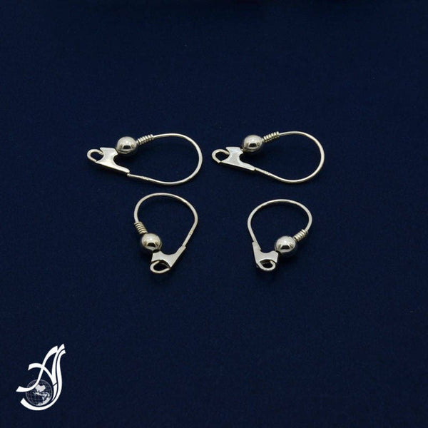 925 sterling silver Ear wire with Coil Bead ( Pack of 4 Pcs )AYS-EW8