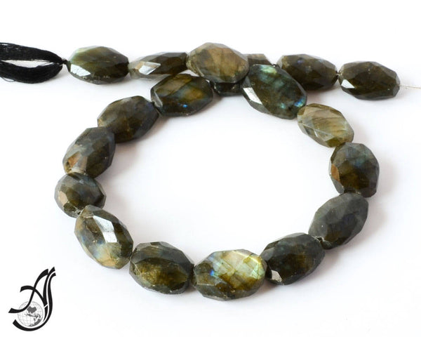 Labradorite Faceted Flat Oval 14.5x20 mm appx.mm appx. 15 inch, most creative style.100% Natural