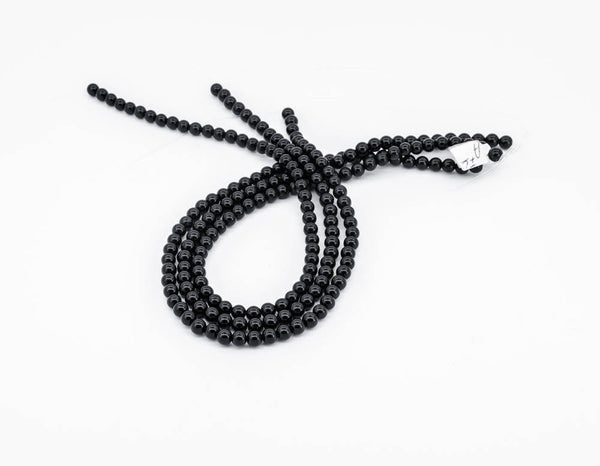 Black Onyx 6 mm Round Plain 16 inch