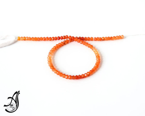 Beautiful Carnelian Faceted Roundale, shaded , 5.5mm 15 inch strand,orange color,100% Natural ,The best Color, Most creativ e# 342