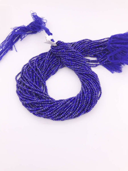 Natural Lapis ,Super fine 1 mm drll Fact. Bead 13 ", most creative, Best quality cor & facetting, Guaranteed hassel free threading,Fine dril