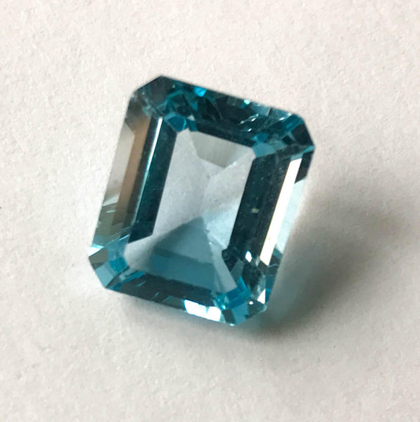 Sky Blue Topaz Rectangular Cut Faceted 12x14 mm, Nice color ,Calibrated