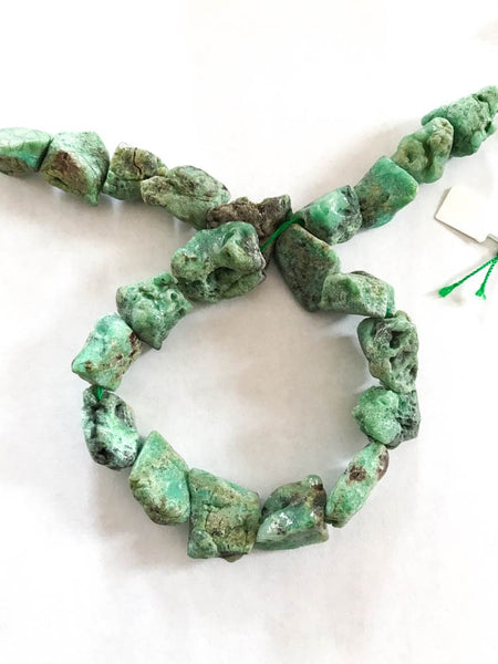 Chrysoprase Tumble Rough,Green, 16 strand, inch ,Beautiful ,Variety of Green ,Creative of Excellent design. Natural ,Earth mined