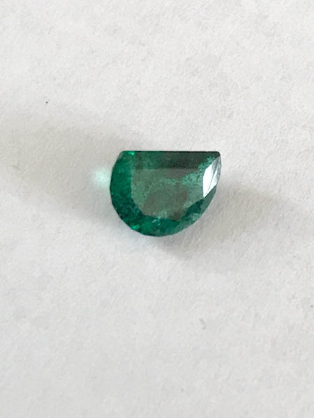 4X6mm Natural Emerald, Half Moon Emerald For Jewelry, D Shape Faceted Green Emerald, Emerald Stone For Necklace, Loose Emerlad (#G-00045)