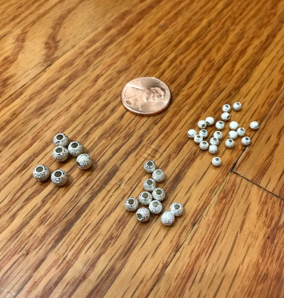 Sterling Silver Laser Round Beads, Very creative spacers, 3,4, 5 MM , (SFB-5/C.26)