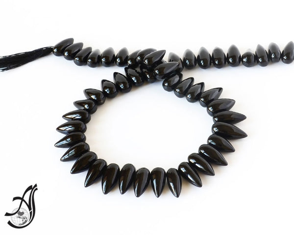 Black Onyx Bicone Shape,Side drill, 20 mm appx. Most creative heaven for designer. 14 inch ( #618)