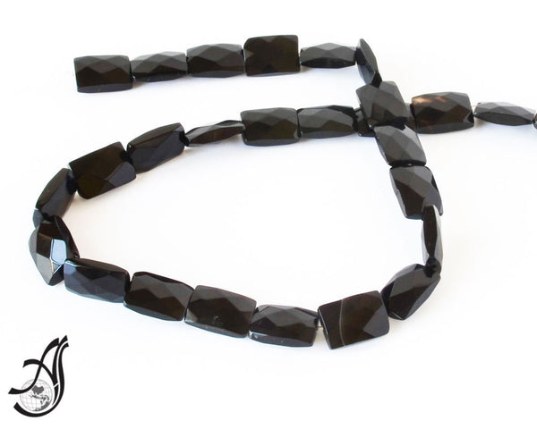 Black Onyx Rectangular shape Faceted 10x14 mm appx. Most creative heaven for designer. 16 inch(#608)