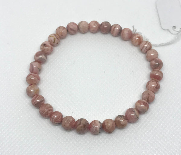 100% Natural Rhodochrosite Bracelet, 7mm Plain Round Rhodochrosite Bead Bracelet, Men's Bracelet, Gift For Women, Adjustable Bracelet