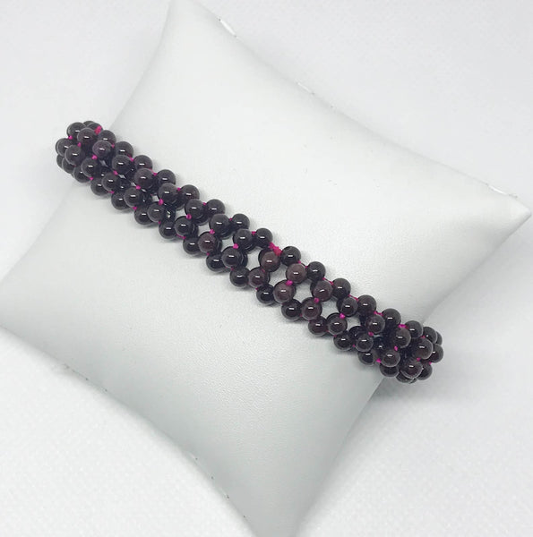 100% Natural Garnet Bracelet, Rhodolite Garnet Bead January Birthstone, Adjustable Bracelet For Women & Men, Gift For Her ( AYS-JB-0060)