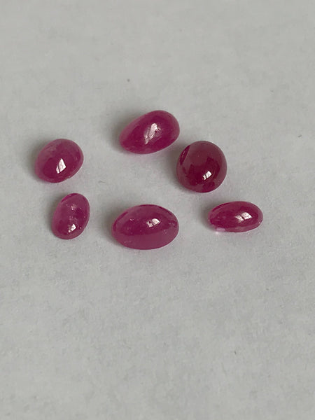 100%Natural Ruby cabochons ,piegon Blood Red ,5x3 N 6x4 mm appx.( CB-00191-A)