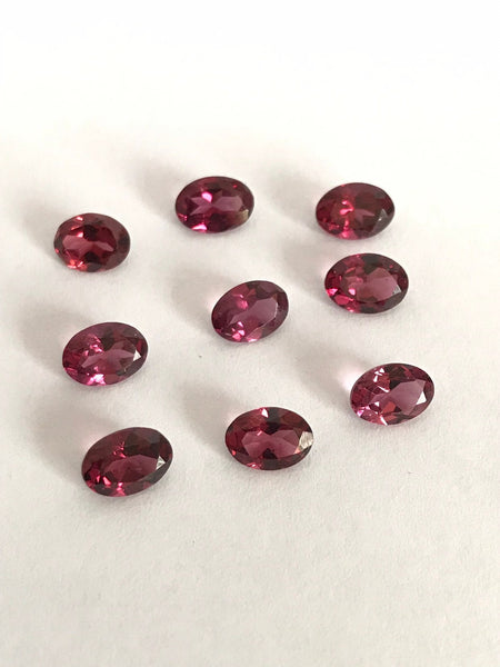 7X5MM Rhodolite Garnet, 100% Natural Garnet Pair Lot, oval Cut Red Garnet For Jewelry, January Birthstone (#G00070)