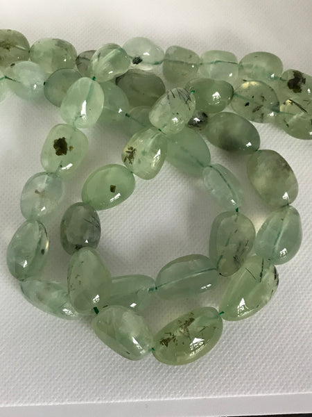 Prehnite Plain tumble 12x14 to 15x21 mm appx, Unusal 100% natural, creative patern of Dark green blackish flakes inside.self designs.