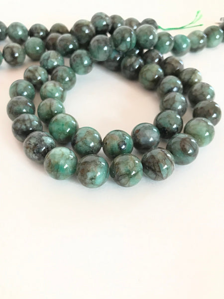 Beautiful Natural Emerald Round Necklace Lay out,13 mm appx.,16 inch, Green color,Graduated 100% Natural, creative 21 inch (001039)