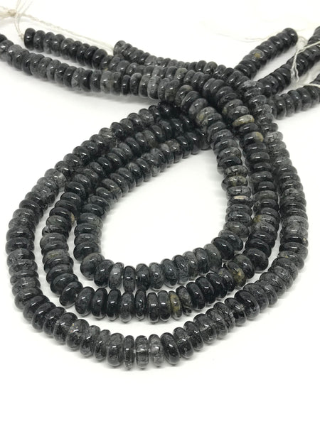 AAA Turmalinated Quartz Roundale Beads, 8.7 mm,16 inch, Black & white,Creative self design of Black Turmaline (1041)