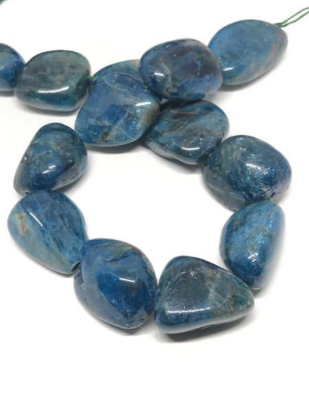 Apatite Tumble Plain-smooth,Neon Blue, 16x21 to 18x25 mm appx. 100% Natural# 1046