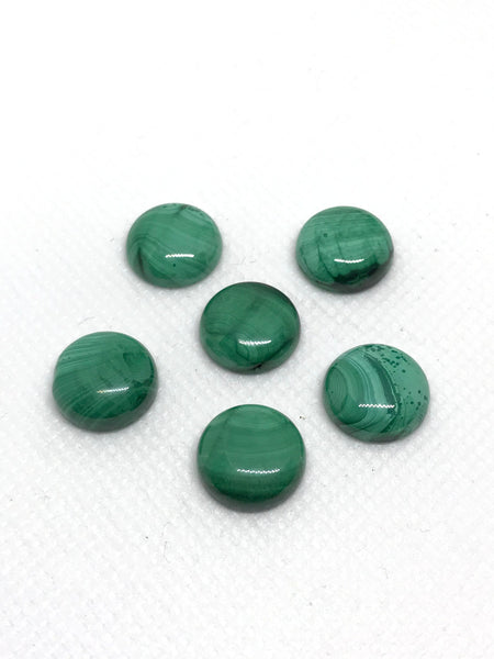 Natural Malachite Cabochons, 10MM & 12MM Round Malachite Gemstone For Pendant/Jewelry Making, Loose Green Malachite Stones