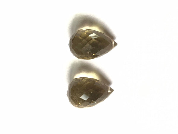 Lemon Citrine Faceted Tear drop shape ,Gemstone,AAA Best Quality,Pair of 2 pcs ,Crystal clean full Luster, Lemon color