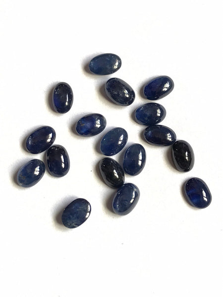 Natural Saphire Cabochon 6x4 appx. , Blue. 100% natural, No treatment at all (#CB-00197)