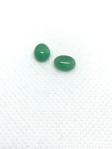 Emerald oval Cabochons cab ov 6x8-6x7mm appx. Green color, Lively, mix sizes in one lot,100% Natural, creative( #-G-00085)