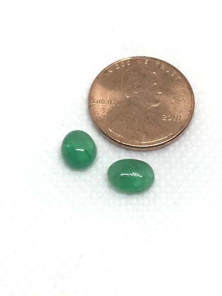 Emerald oval Cabochons 4x6 to 6x8mm appx. Green color, Lively, mix sizes in one lot,100% Natural, creative( #-G-00071)