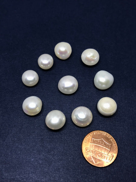 Mother of Pearl Round 9.54 x 11.6mm , white - Cream color, 100% Natural ,Most creative,( 22 PRL )