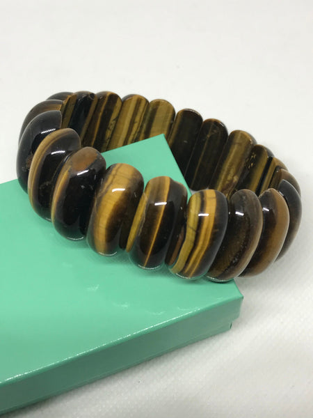 Tiger Eye Oval Bracelet 25x10 mm .One of a kind, AAA Qty.Ready to wear (AYS-JB0085)