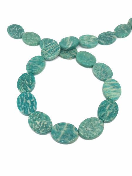 Amazonite Oval Plain 12x16 &15x20 mm appx. 16 inch Very creative Pattern on it light greenish Blue (# 1125)